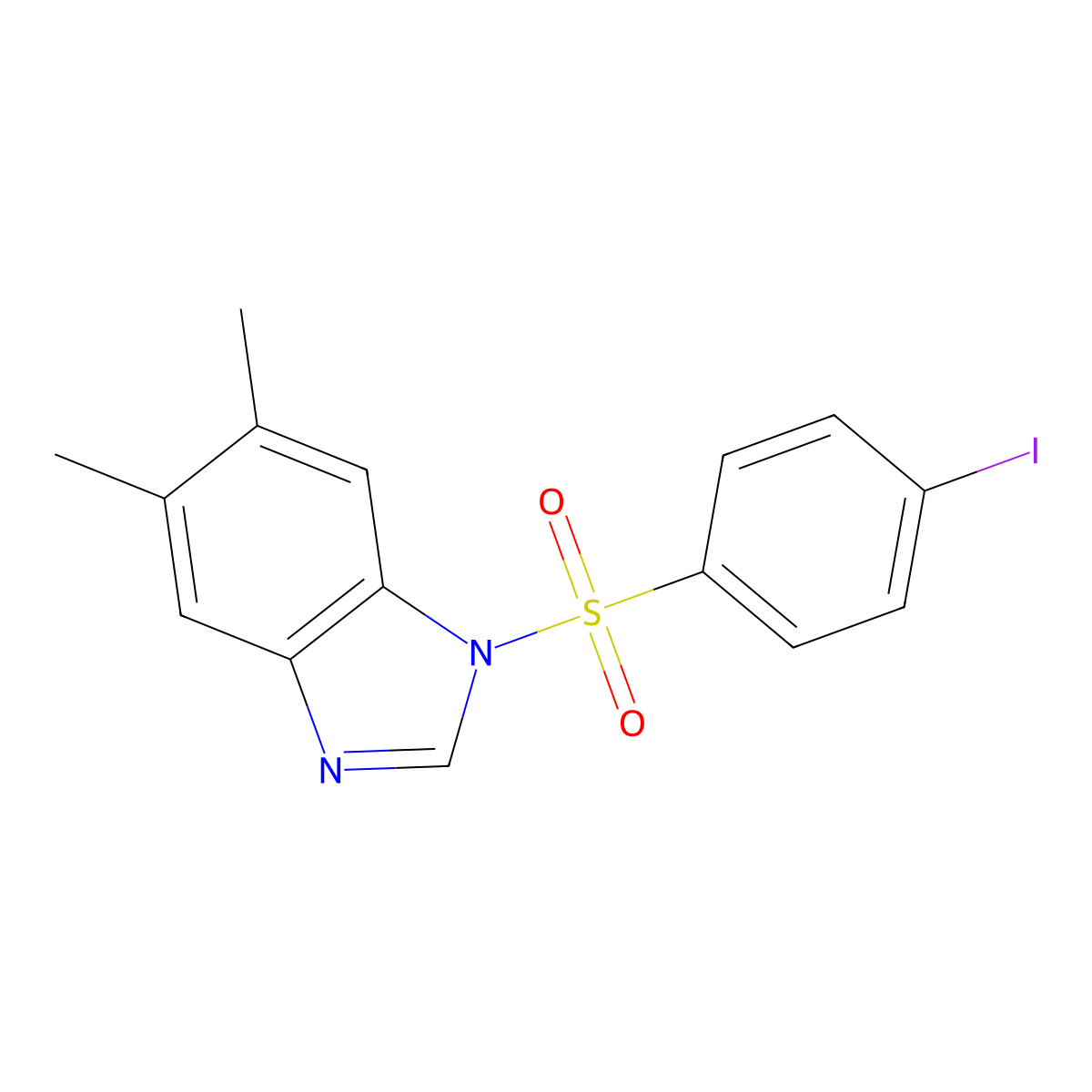 1-(4-Iodophenyl)sulfonyl-5,6-dimethylbenzimidazole molecular structure, CAS 326885-29-4