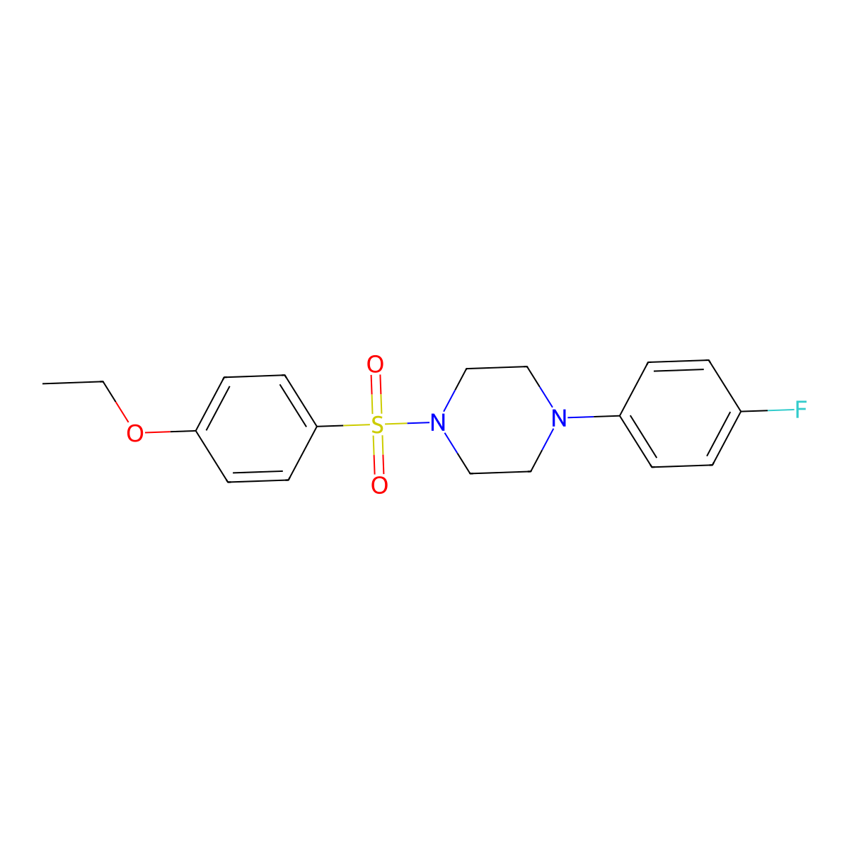 1-[(4-Ethoxyphenyl)sulfonyl]-4-(4-fluorophenyl)piperazine molecular structure, CAS 326885-34-1