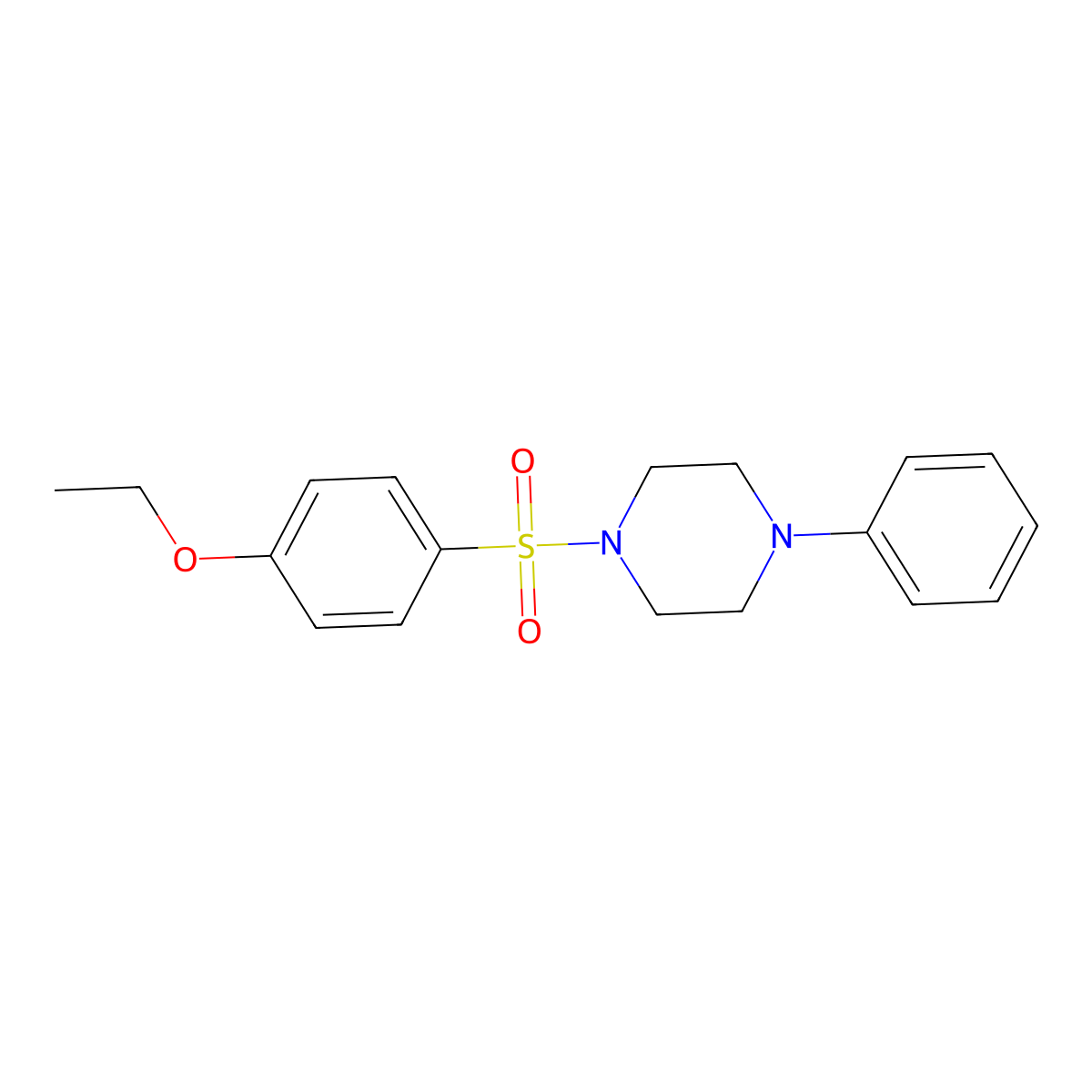 1-[(4-Ethoxyphenyl)sulfonyl]-4-phenylpiperazine molecular structure, CAS 326885-35-2
