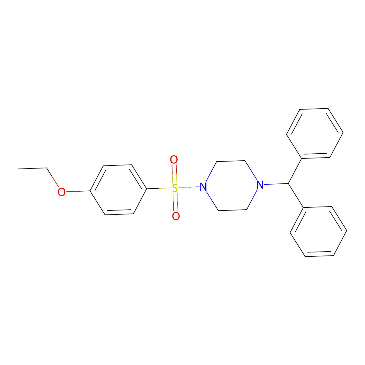1-Benzhydryl-4-(4-ethoxyphenyl)sulfonylpiperazine molecular structure, CAS 326885-36-3