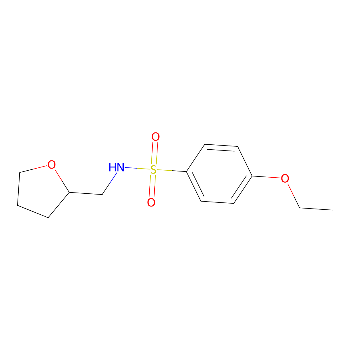 4-ethoxy-N-(oxolan-2-ylmethyl)benzenesulfonamide molecular structure, CAS 326885-41-0
