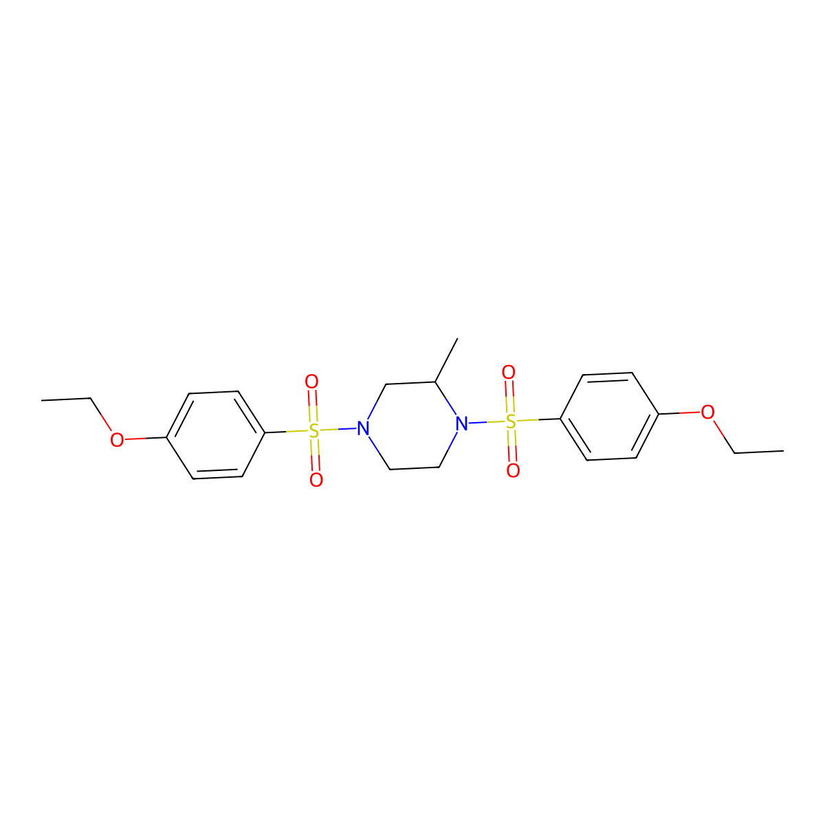 1,4-Bis[(4-ethoxyphenyl)sulfonyl]-2-methylpiperazine molecular structure, CAS 326885-44-3
