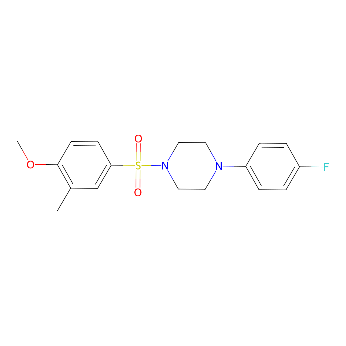 1-(4-Fluorophenyl)-4-(4-methoxy-3-methylbenzenesulfonyl)piperazine molecular structure, CAS 326885-54-5
