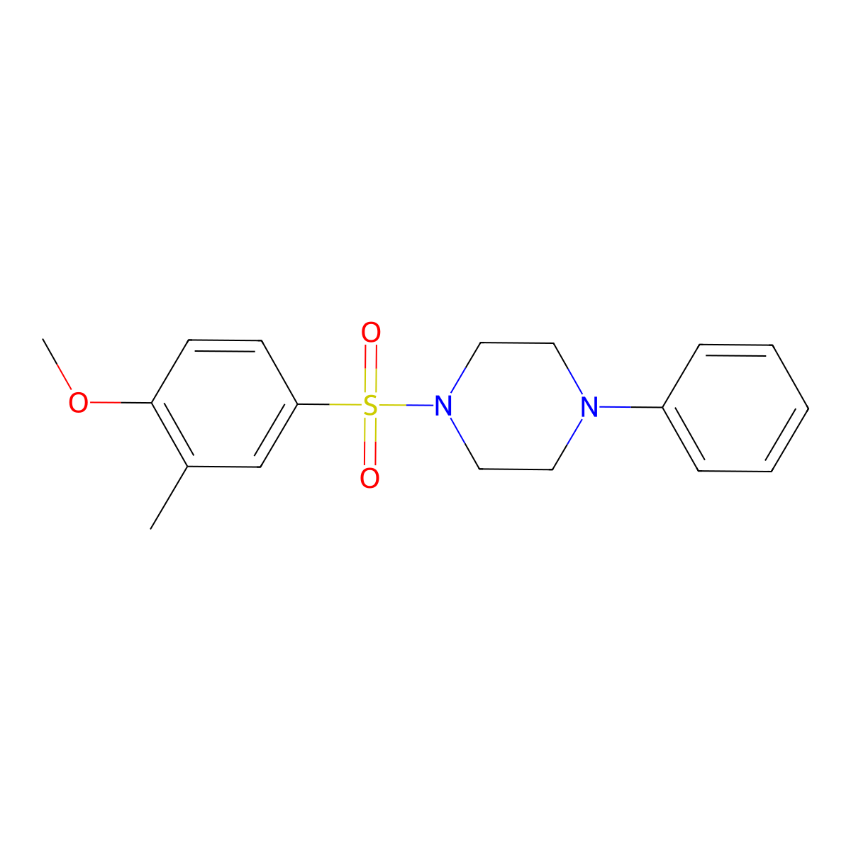 1-[(4-Methoxy-3-methylphenyl)sulfonyl]-4-phenylpiperazine molecular structure, CAS 326885-55-6