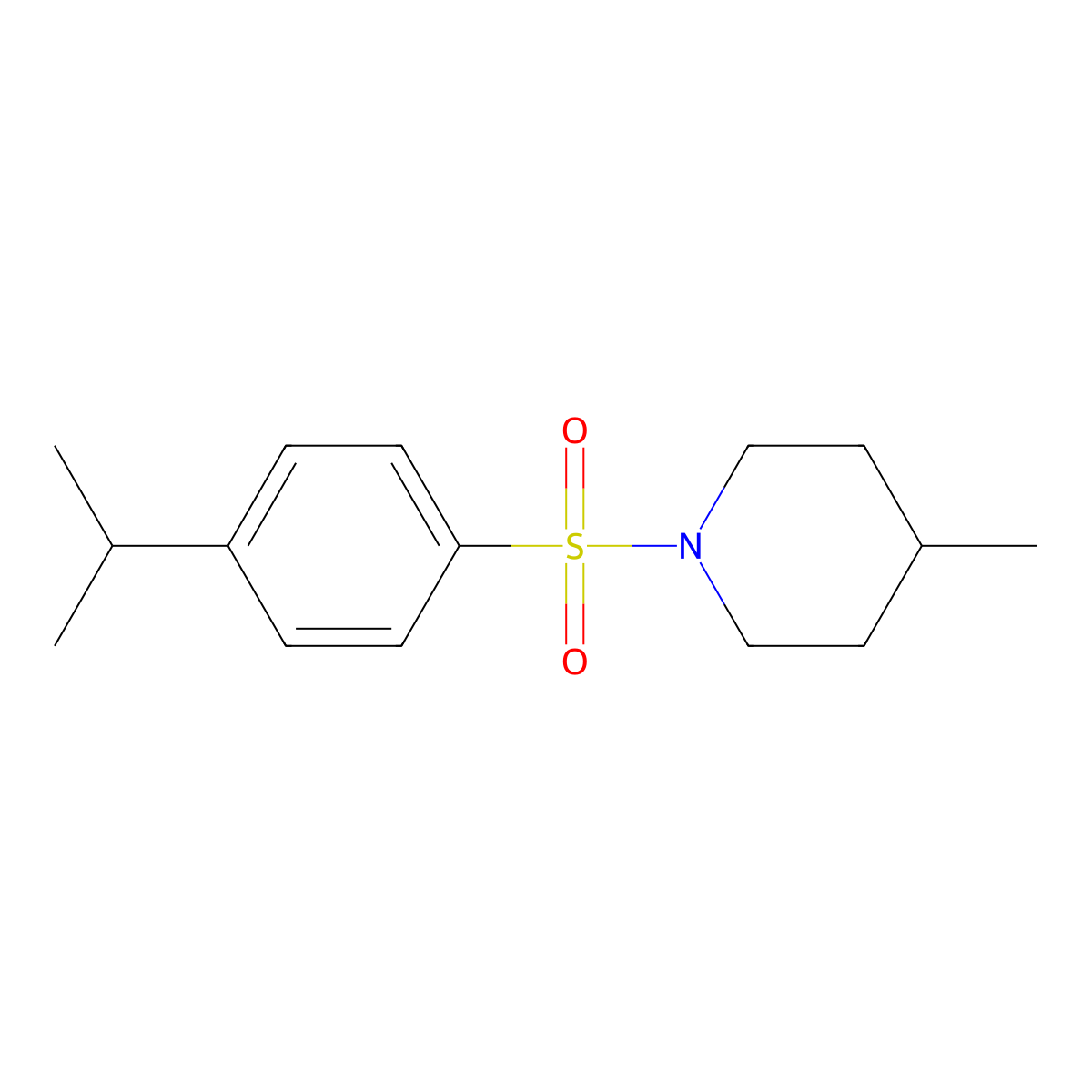 4-Methyl-1-(4-propan-2-ylphenyl)sulfonylpiperidine molecular structure, CAS 326885-56-7