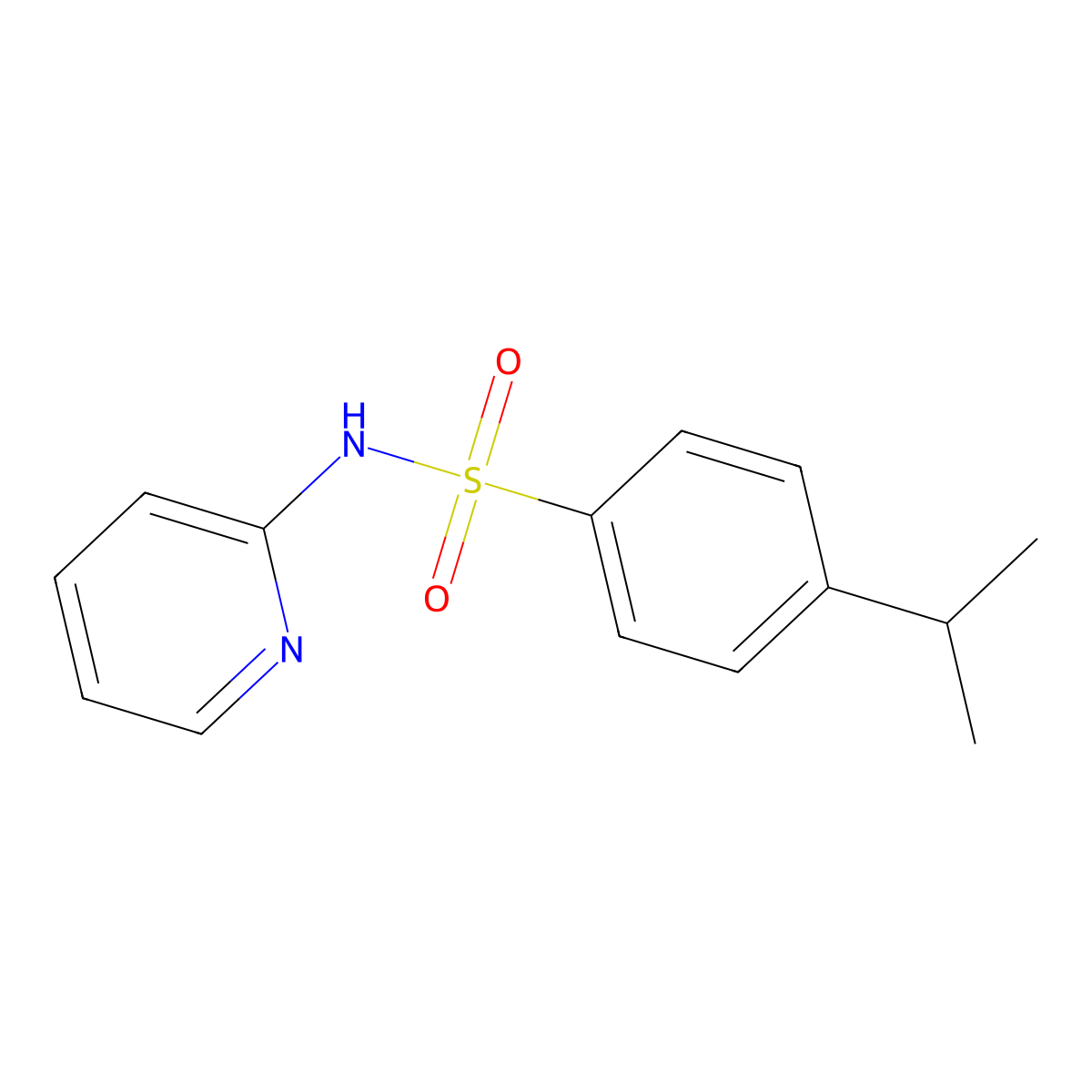 4-isopropyl-N-(2-pyridinyl)benzenesulfonamide molecular structure, CAS 326885-60-3