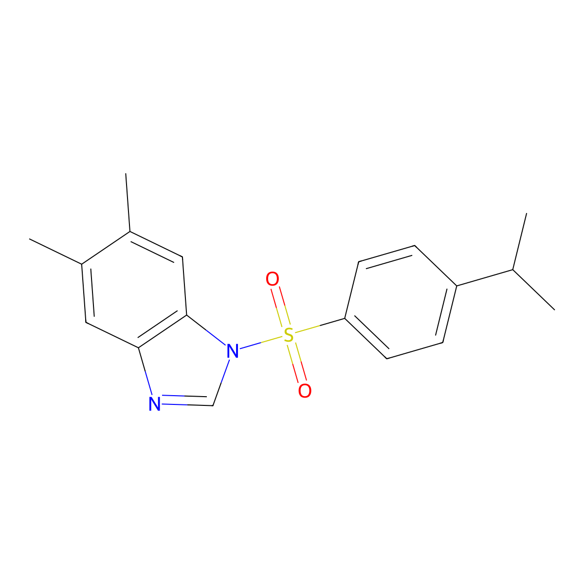 1-((4-isopropylphenyl)sulfonyl)-5,6-dimethyl-1H-benzo[d]imidazole molecular structure, CAS 326885-63-6
