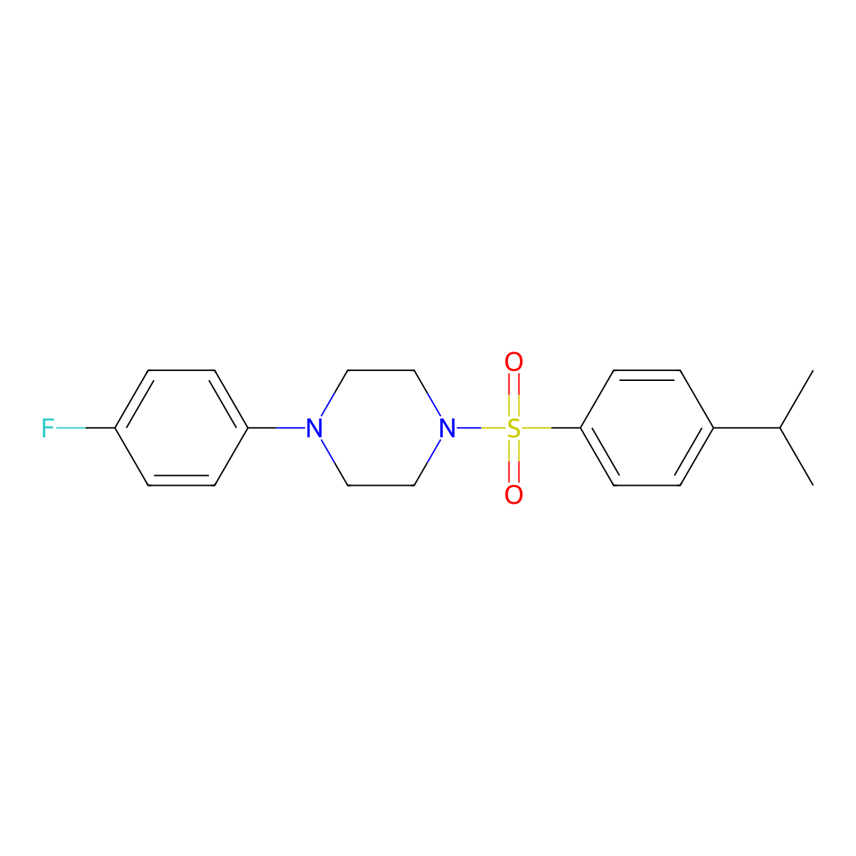 1-(4-Fluorophenyl)-4-[(4-isopropylphenyl)sulfonyl]piperazine molecular structure, CAS 326885-66-9