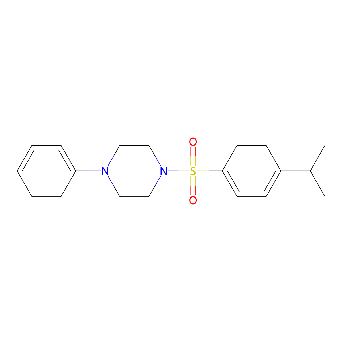 1-Phenyl-4-(4-propan-2-ylphenyl)sulfonylpiperazine molecular structure, CAS 326885-67-0