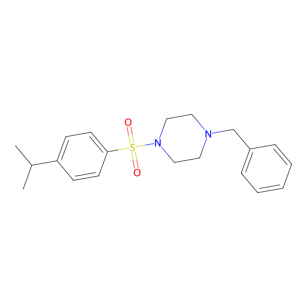 1-Benzyl-4-((4-isopropylphenyl)sulfonyl)piperazine molecular structure, CAS 326885-69-2