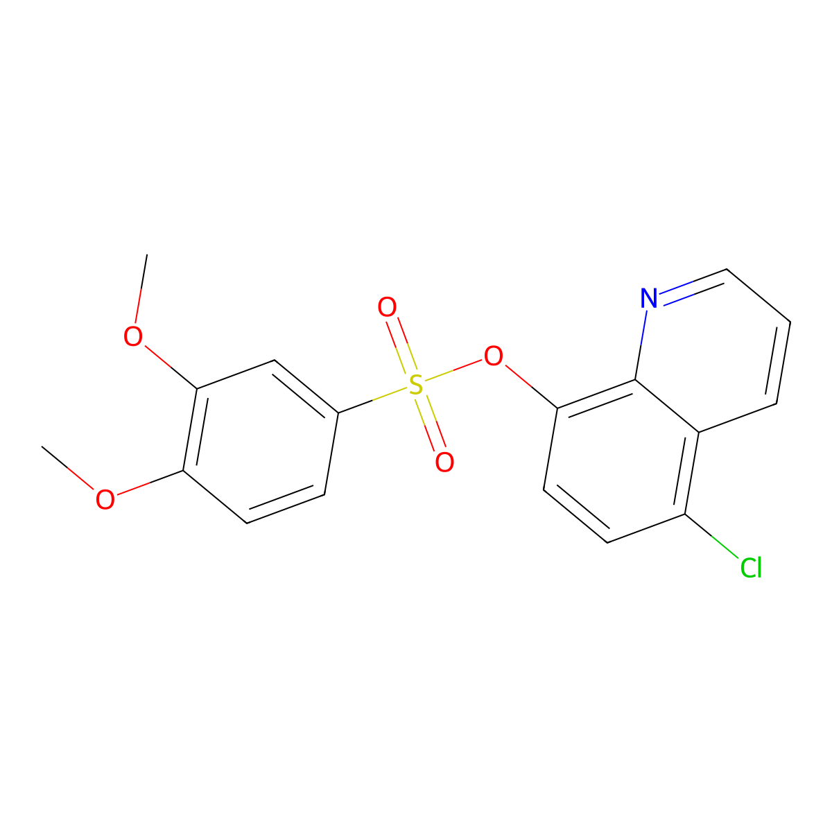 5-Chloro-8-quinolyl 3,4-dimethoxybenzenesulfonate molecular structure, CAS 326885-75-0