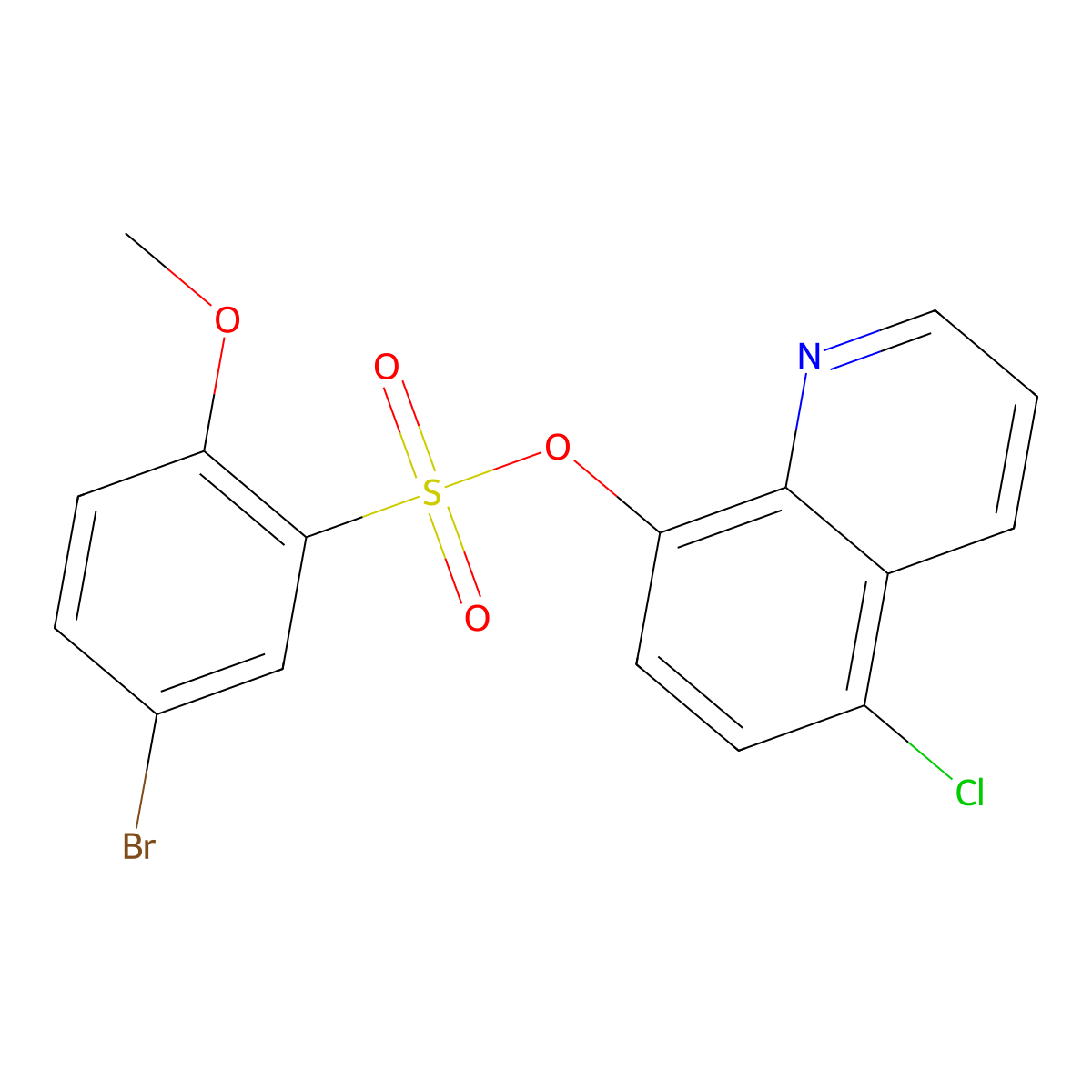 5-Chloro-8-quinolyl 5-bromo-2-methoxybenzenesulfonate molecular structure, CAS 326885-77-2