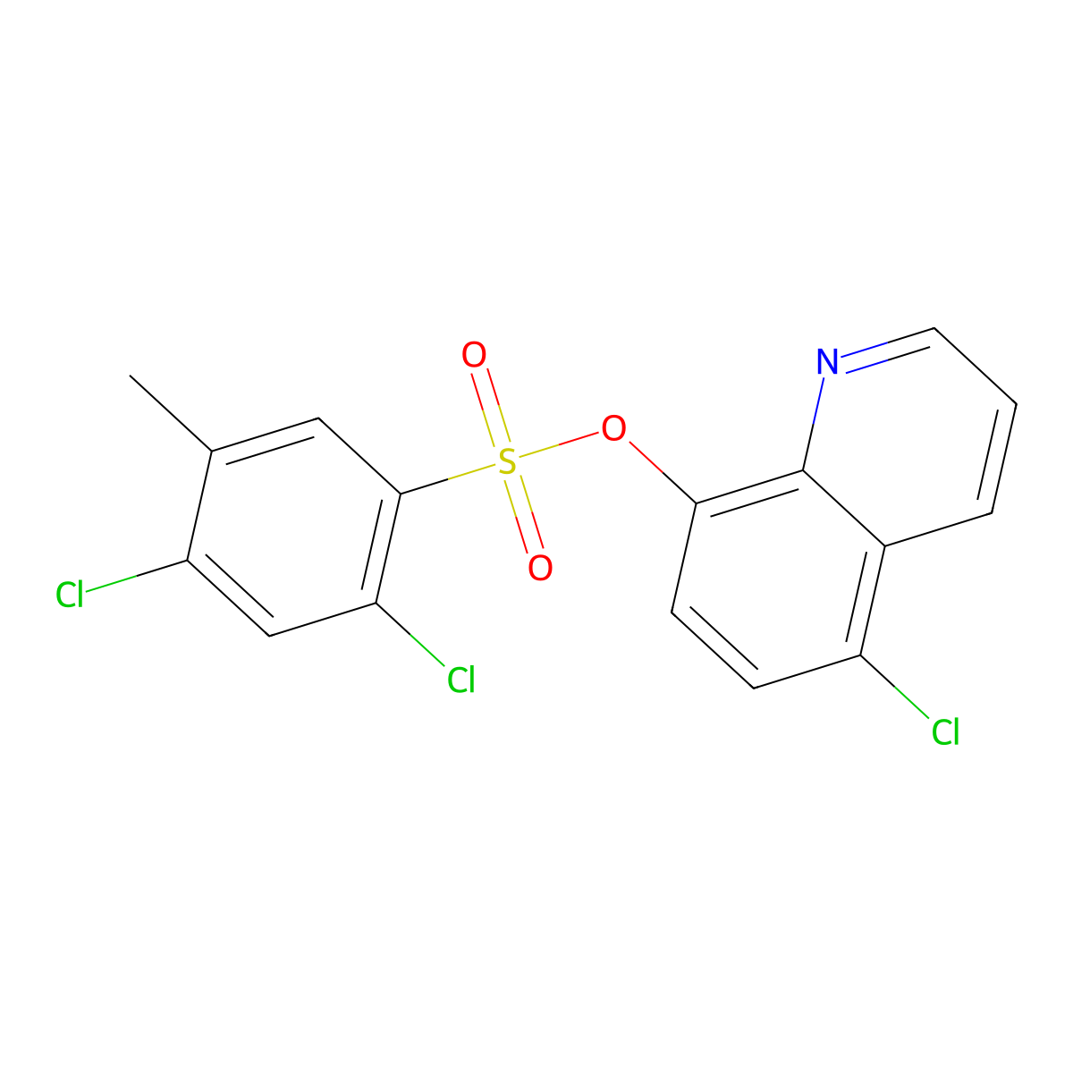 5-Chloro-8-quinolyl 2,4-dichloro-5-methylbenzenesulfonate molecular structure, CAS 326885-81-8