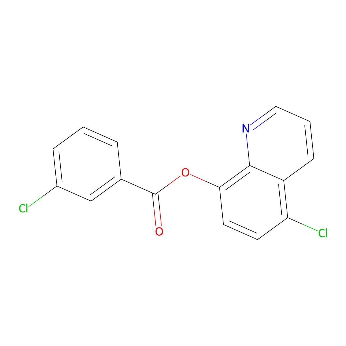 5-Chloroquinolin-8-yl 3-chlorobenzoate molecular structure, CAS 326885-90-9