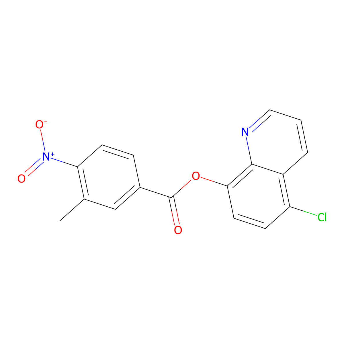 (5-Chloroquinolin-8-yl) 3-methyl-4-nitrobenzoate molecular structure, CAS 326885-91-0