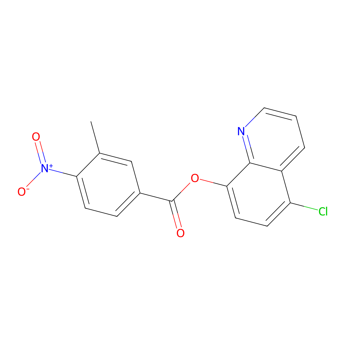 (5-Chloroquinolin-8-yl) 3-methyl-4-nitrobenzoate molecular structure, CAS 326885-91-0