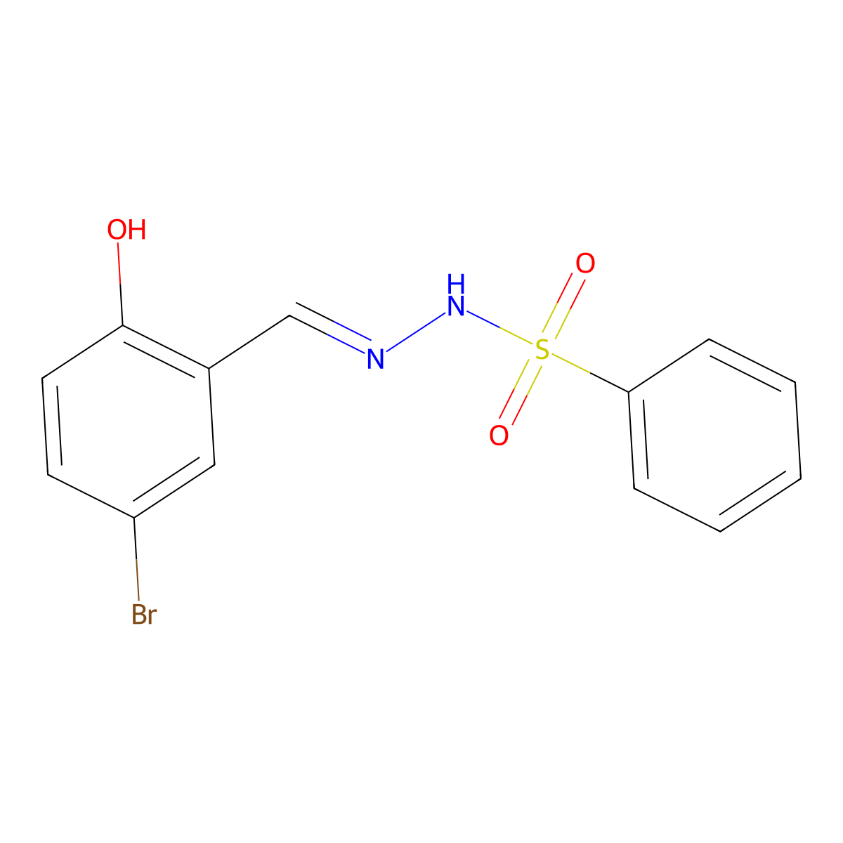 N'-(5-Bromo-2-hydroxybenzylidene)benzenesulfonohydrazide molecular structure, CAS 326886-05-9