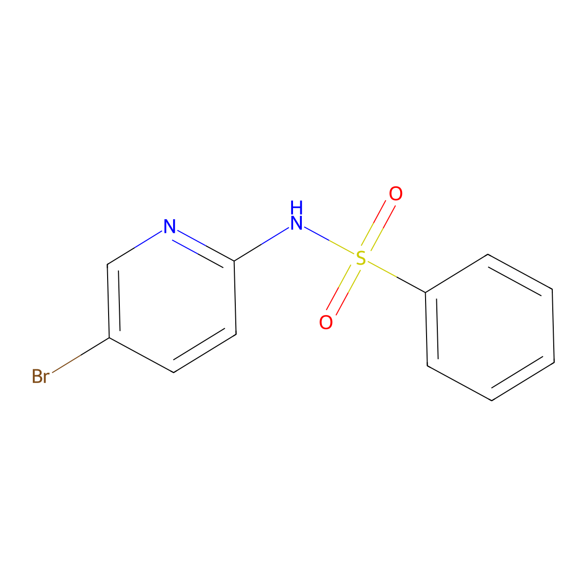 N-(5-bromopyridin-2-yl)benzenesulfonamide molecular structure, CAS 326886-27-5