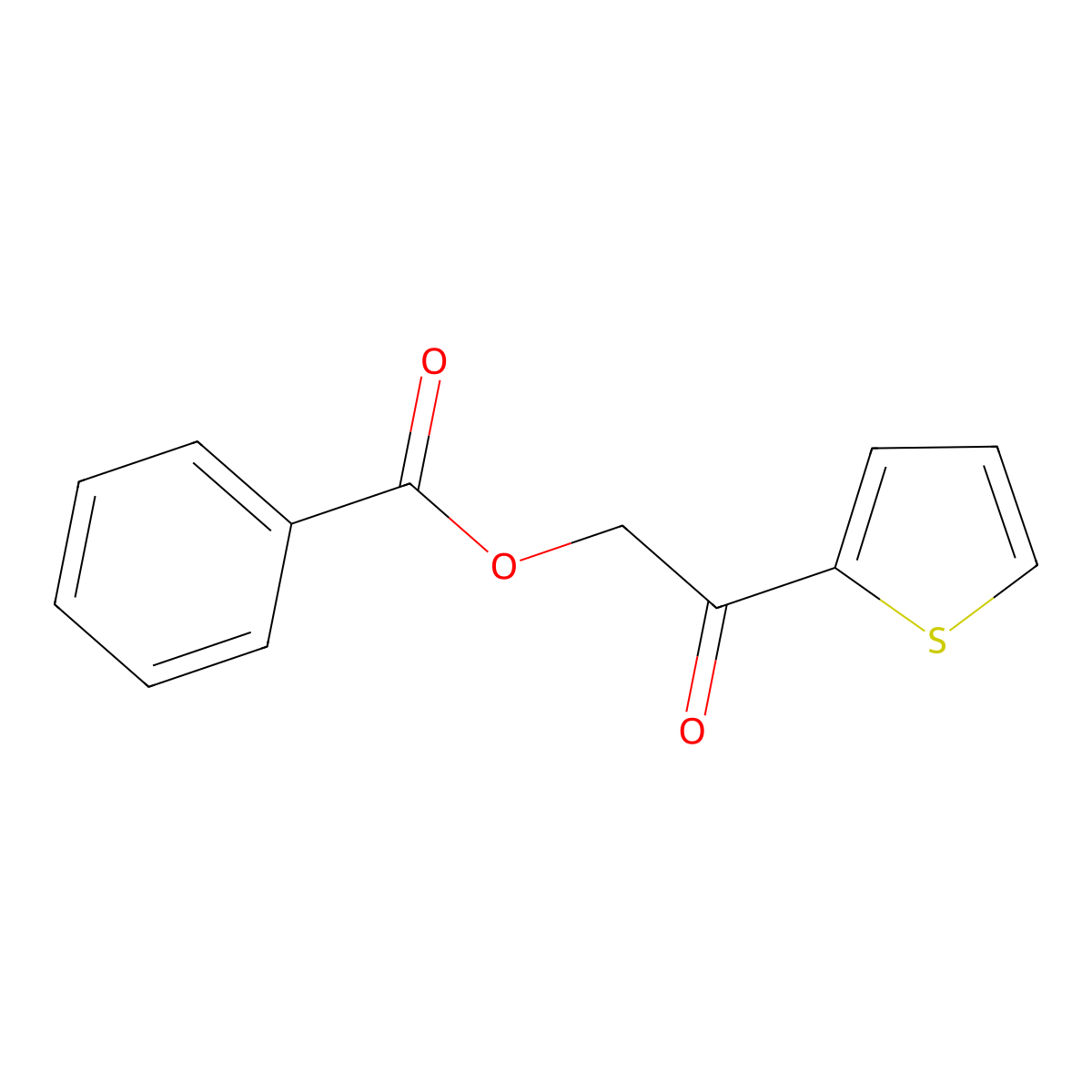 Benzoic acid (2-oxo-2-thiophen-2-ylethyl) ester molecular structure, CAS 326886-39-9