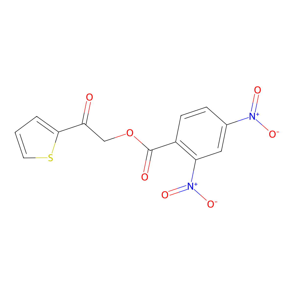 2-Oxo-2-(thiophen-2-yl)ethyl 2,4-dinitrobenzoate molecular structure, CAS 326886-41-3