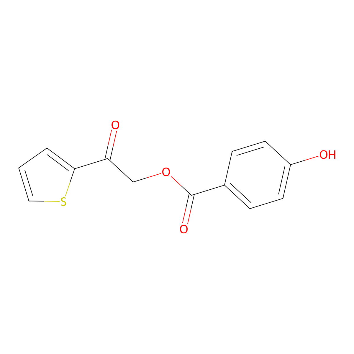 2-Oxo-2-thien-2-ylethyl 4-hydroxybenzoate molecular structure, CAS 326886-48-0