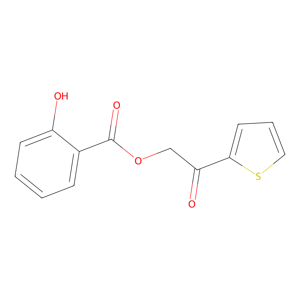 2-Oxo-2-(2-thienyl)ethyl salicylate molecular structure, CAS 326886-49-1