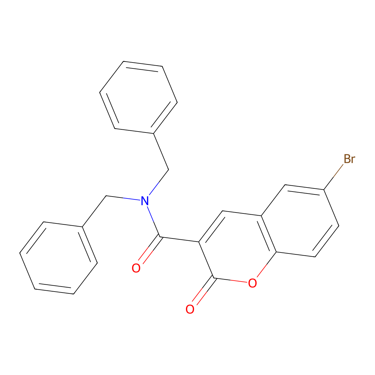 N,N-dibenzyl-6-bromo-2-oxo-2H-chromene-3-carboxamide molecular structure, CAS 326886-53-7