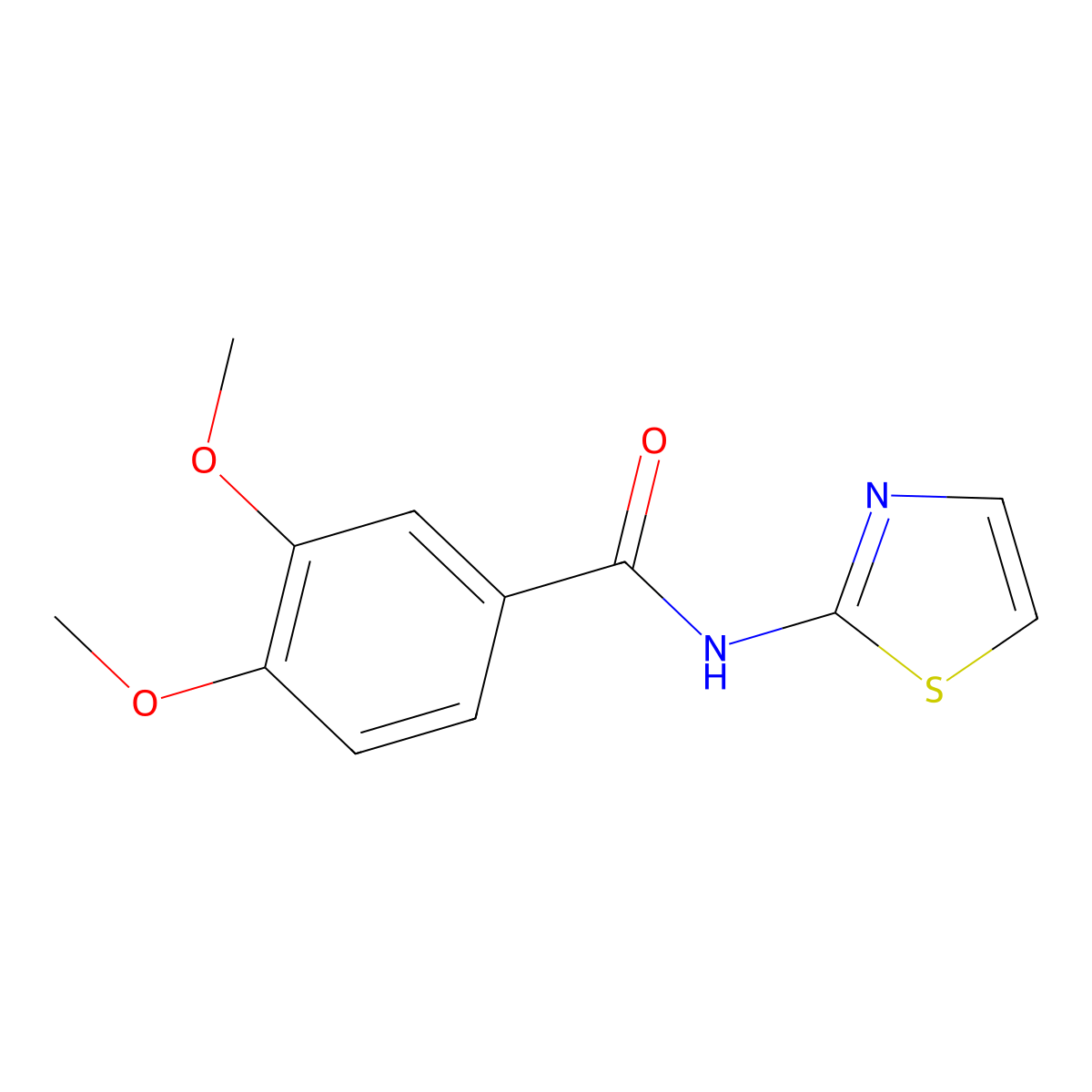 3,4-dimethoxy-N-(1,3-thiazol-2-yl)benzamide molecular structure, CAS 326886-71-9