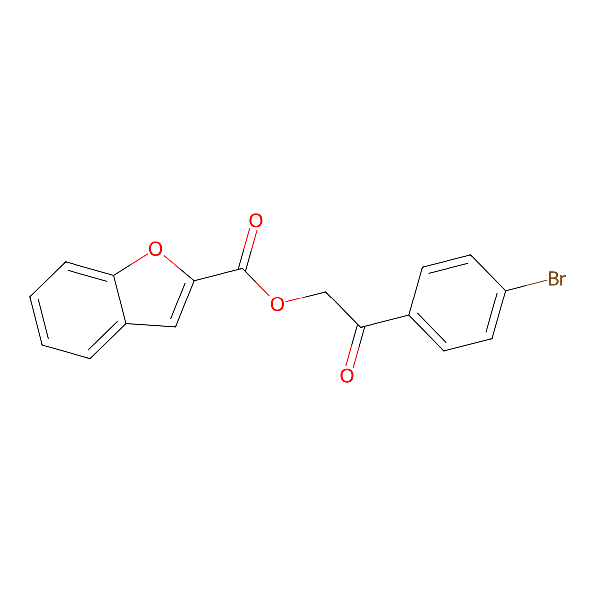 2-(4-Bromophenyl)-2-oxoethyl 1-benzofuran-2-carboxylate molecular structure, CAS 326886-76-4