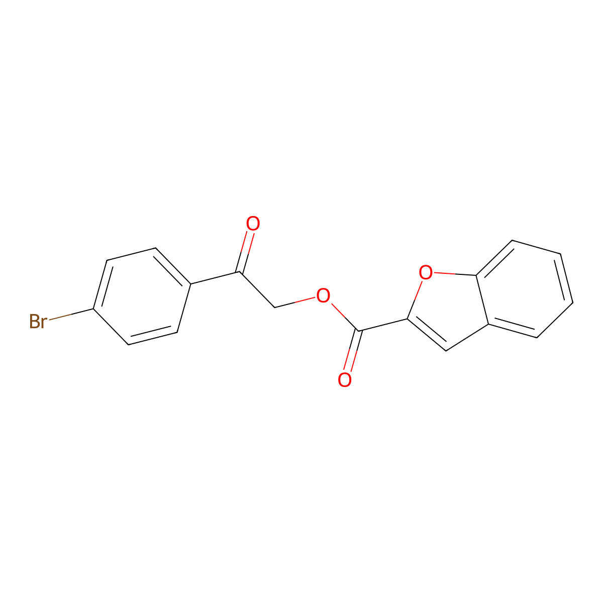 2-(4-Bromophenyl)-2-oxoethyl 1-benzofuran-2-carboxylate molecular structure, CAS 326886-76-4