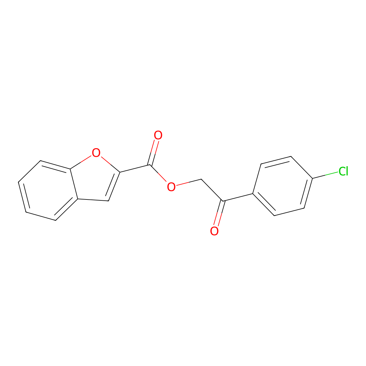2-(4-Chlorophenyl)-2-oxoethyl 1-benzofuran-2-carboxylate molecular structure, CAS 326886-77-5