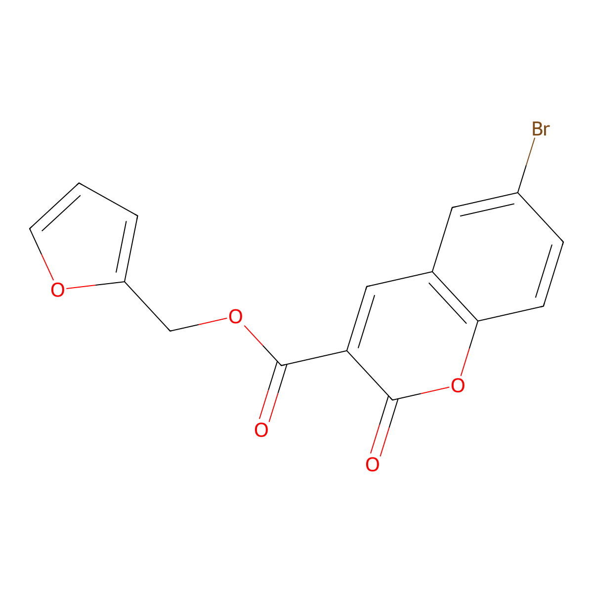 2-Furylmethyl 6-bromo-2-oxochromene-3-carboxylate molecular structure, CAS 326887-47-2