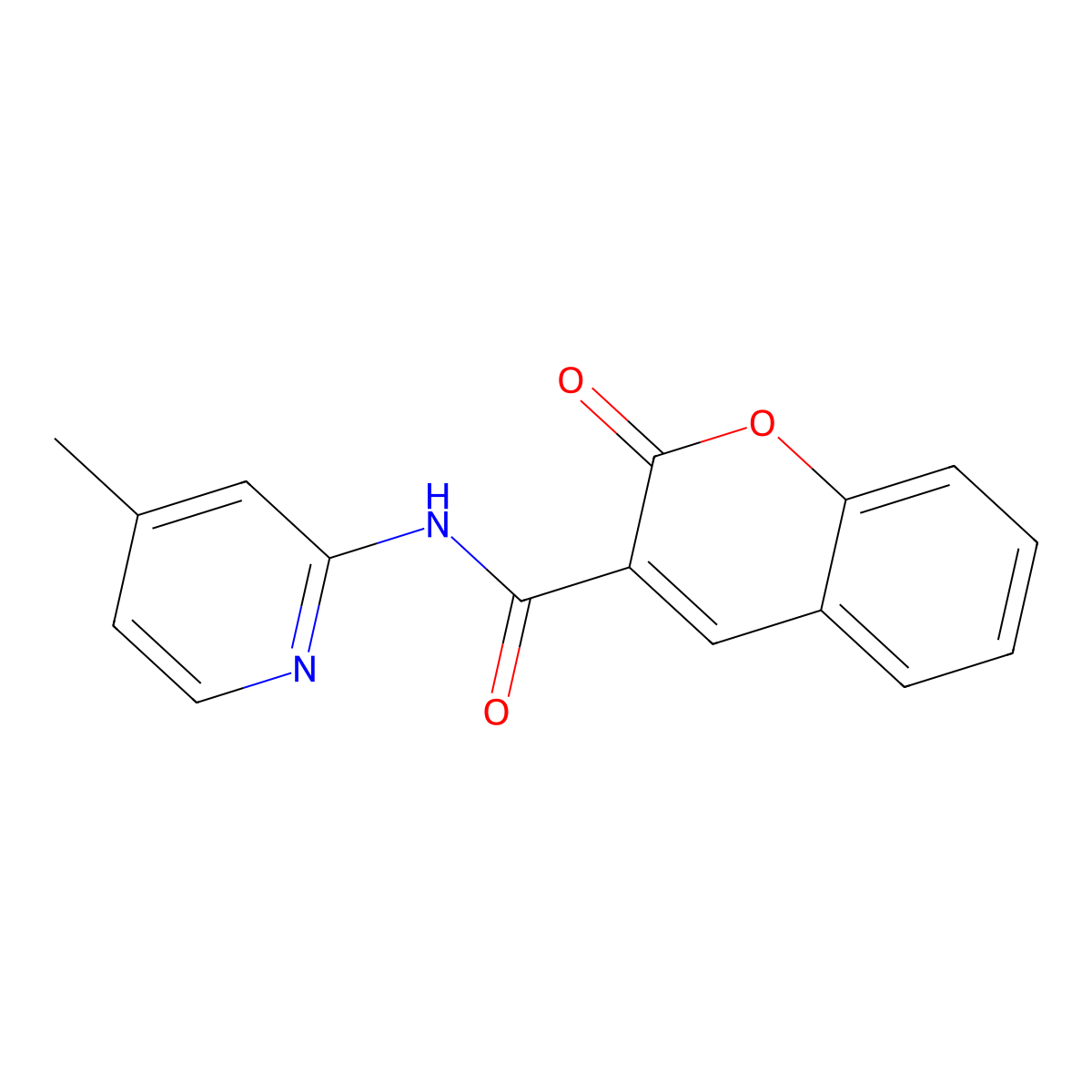 N-(4-methylpyridin-2-yl)-2-oxochromene-3-carboxamide molecular structure, CAS 326887-49-4