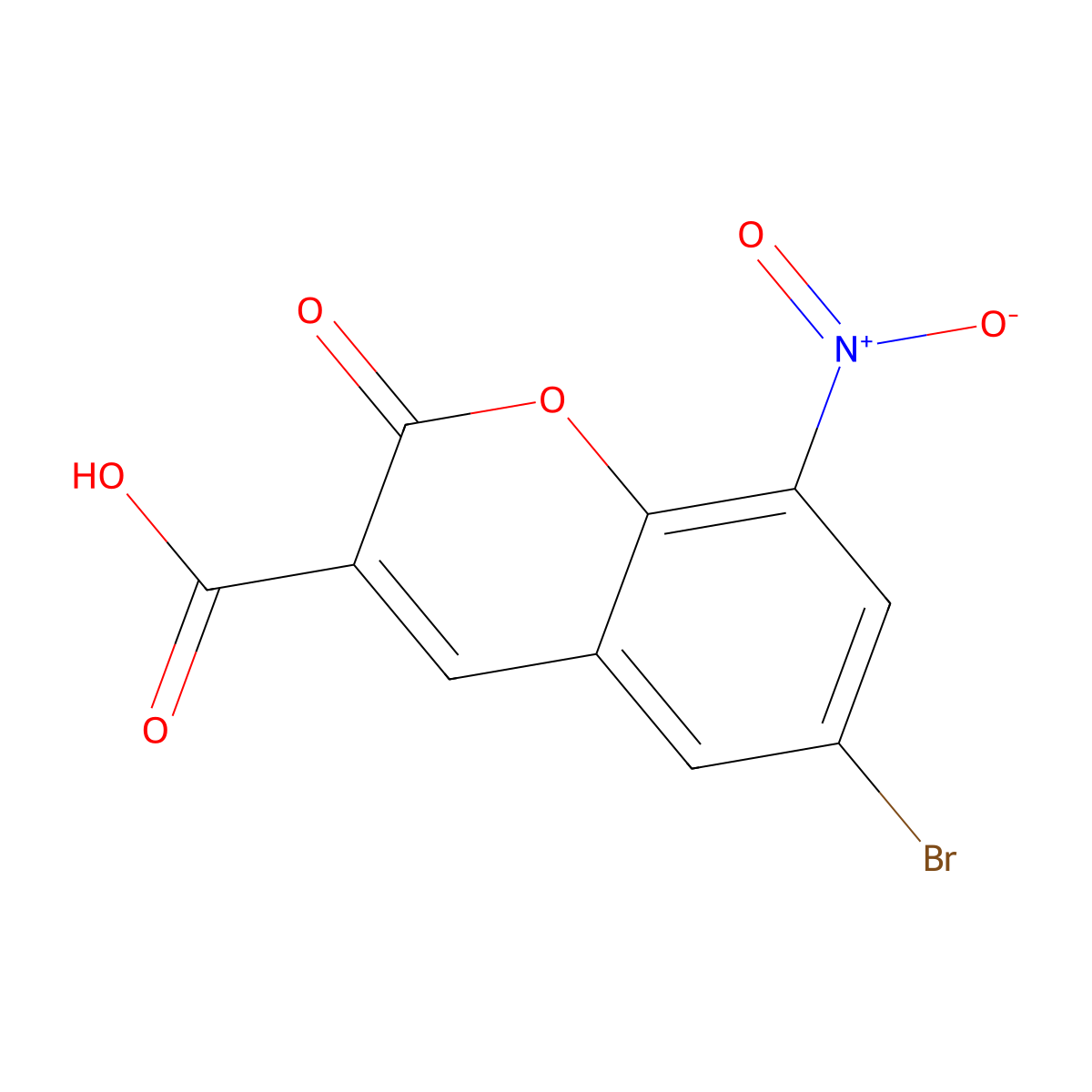 6-Bromo-8-nitro-2-oxo-2H-chromene-3-carboxylic acid molecular structure, CAS 326887-95-0
