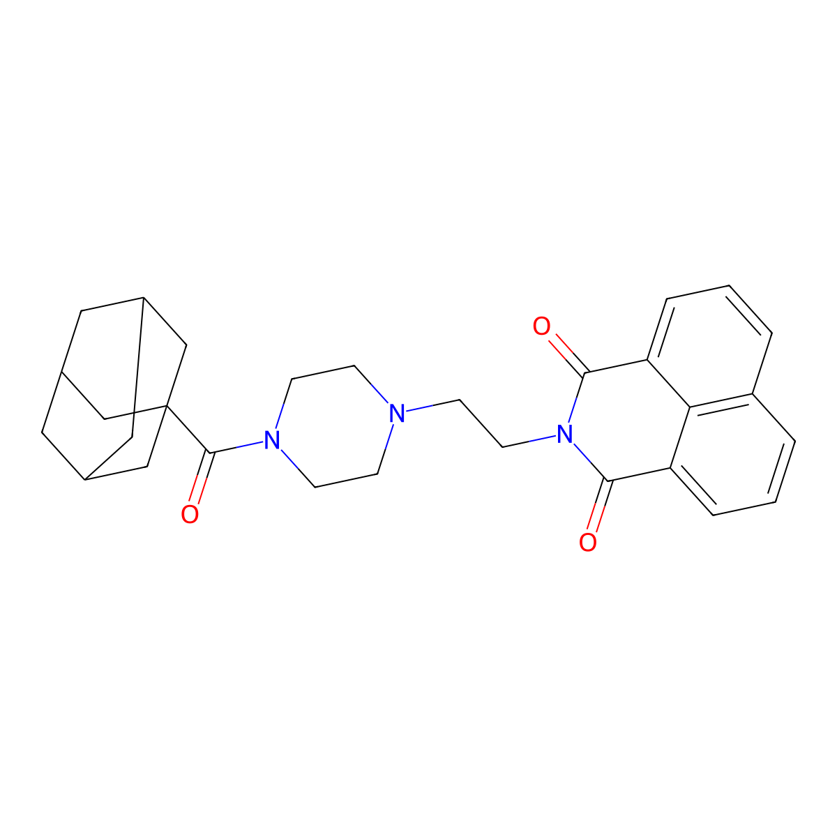 2-[2-[4-(Adamantane-1-carbonyl)piperazin-1-yl]ethyl]benzo[de]isoquinoline-1,3-dione molecular structure, CAS 326889-50-3