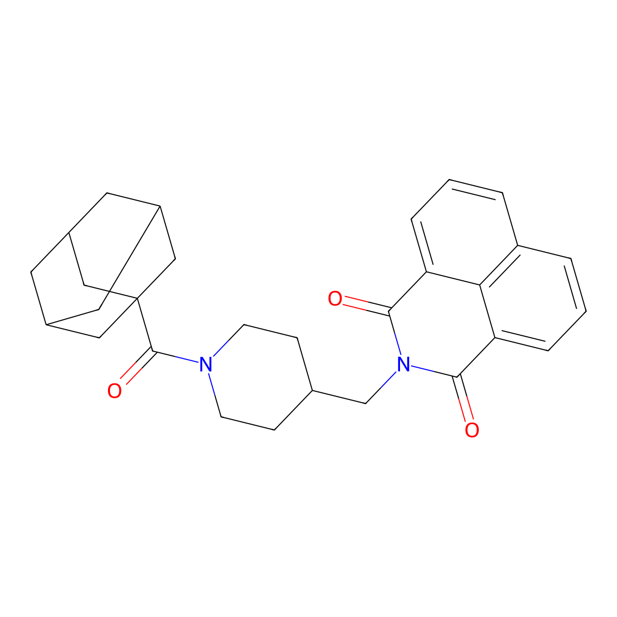 2-[[1-(Adamantane-1-carbonyl)piperidin-4-yl]methyl]benzo[de]isoquinoline-1,3-dione molecular structure, CAS 326889-52-5
