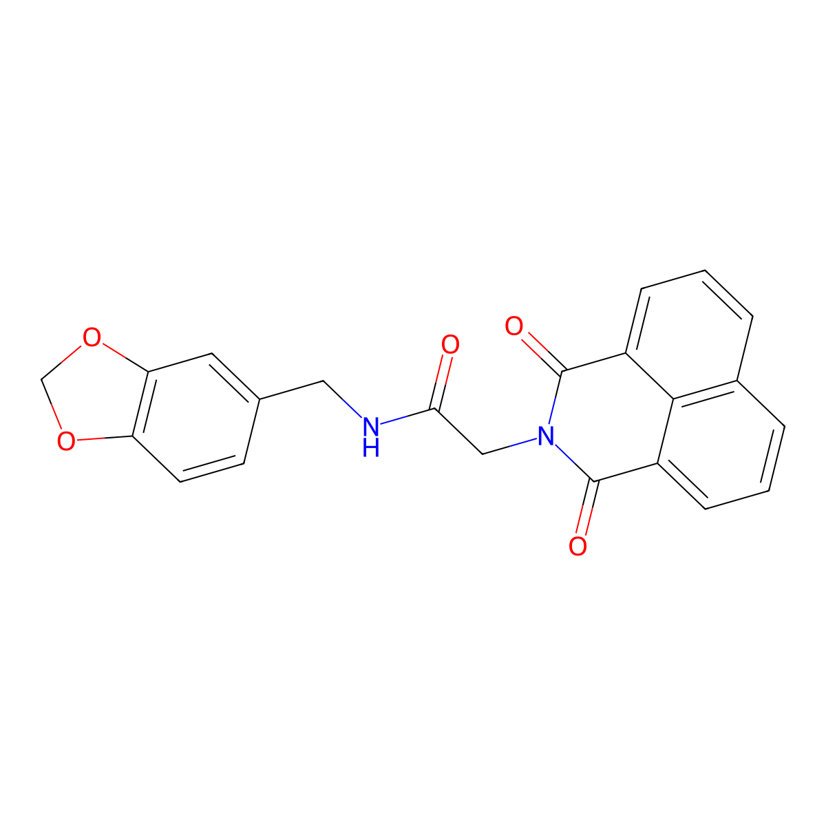 N-(1,3-benzodioxol-5-ylmethyl)-2-(1,3-dioxo-1H-benzo[de]isoquinolin-2(3H)-yl)acetamide molecular structure, CAS 326889-77-4