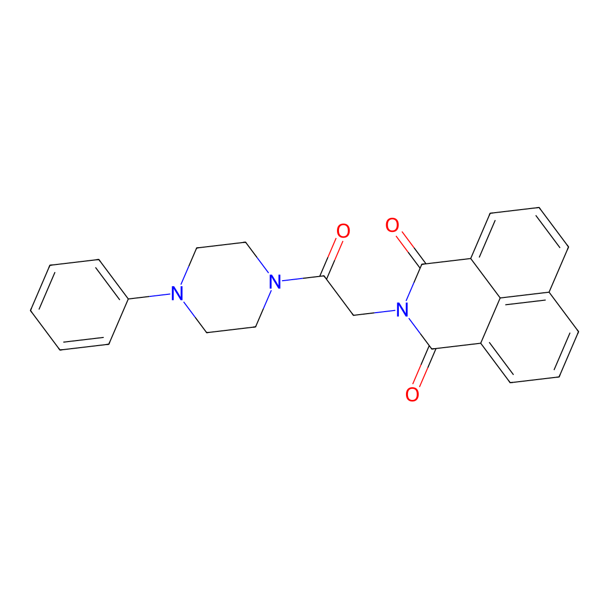 2-(2-oxo-2-(4-phenylpiperazin-1-yl)ethyl)-1H-benzo[de]isoquinoline-1,3(2H)-dione molecular structure, CAS 326889-78-5