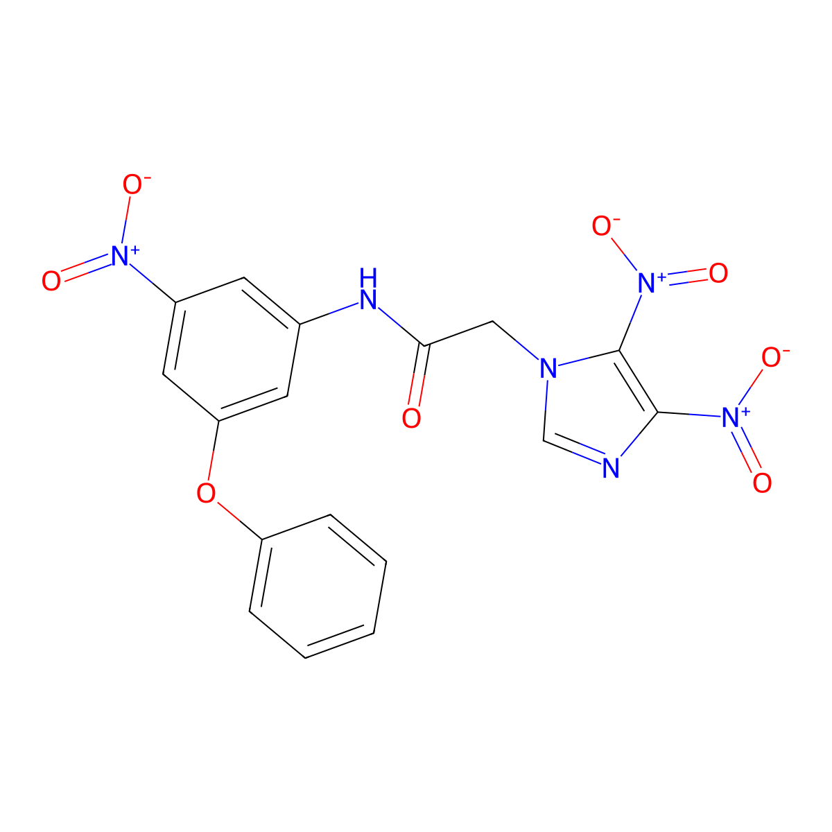 2-(4,5-dinitro-1H-imidazol-1-yl)-N-(3-nitro-5-phenoxyphenyl)acetamide molecular structure, CAS 326893-00-9