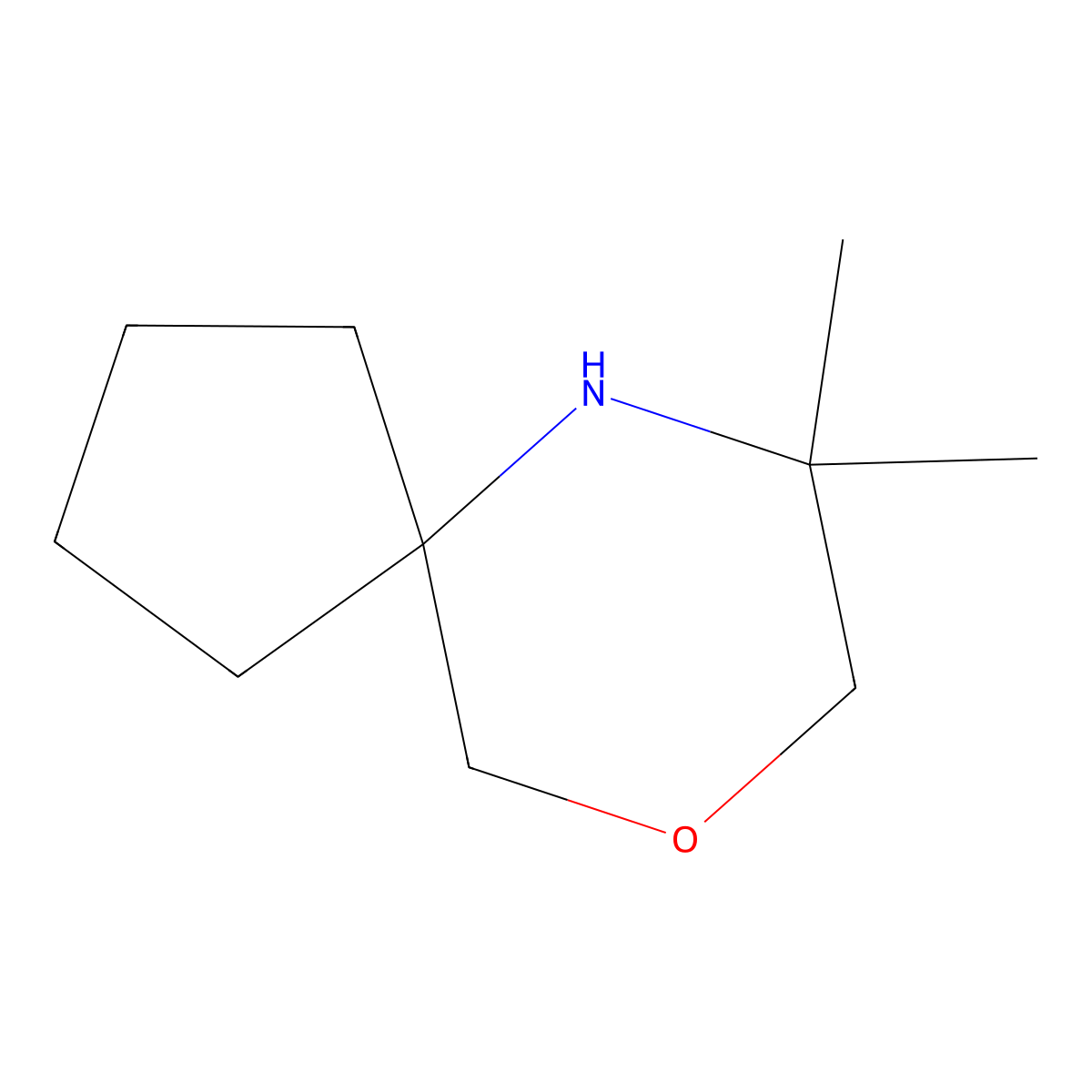 7,7-Dimethyl-9-oxa-6-azaspiro[4.5]decane molecular structure, CAS 326894-29-5