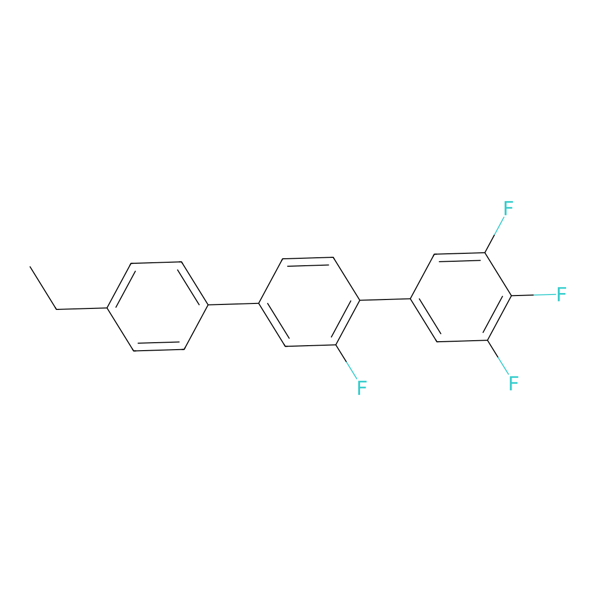 1,1':4',1''-Terphenyl, 4''-ethyl-2',3,4,5-tetrafluoro- molecular structure, CAS 326894-55-7