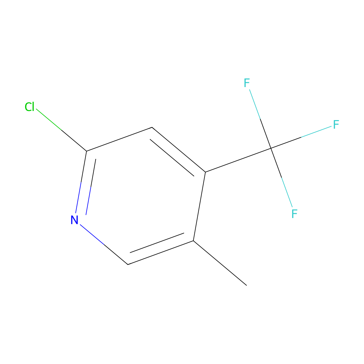 2-Chloro-5-methyl-4-(trifluoromethyl)pyridine molecular structure, CAS 326894-70-6