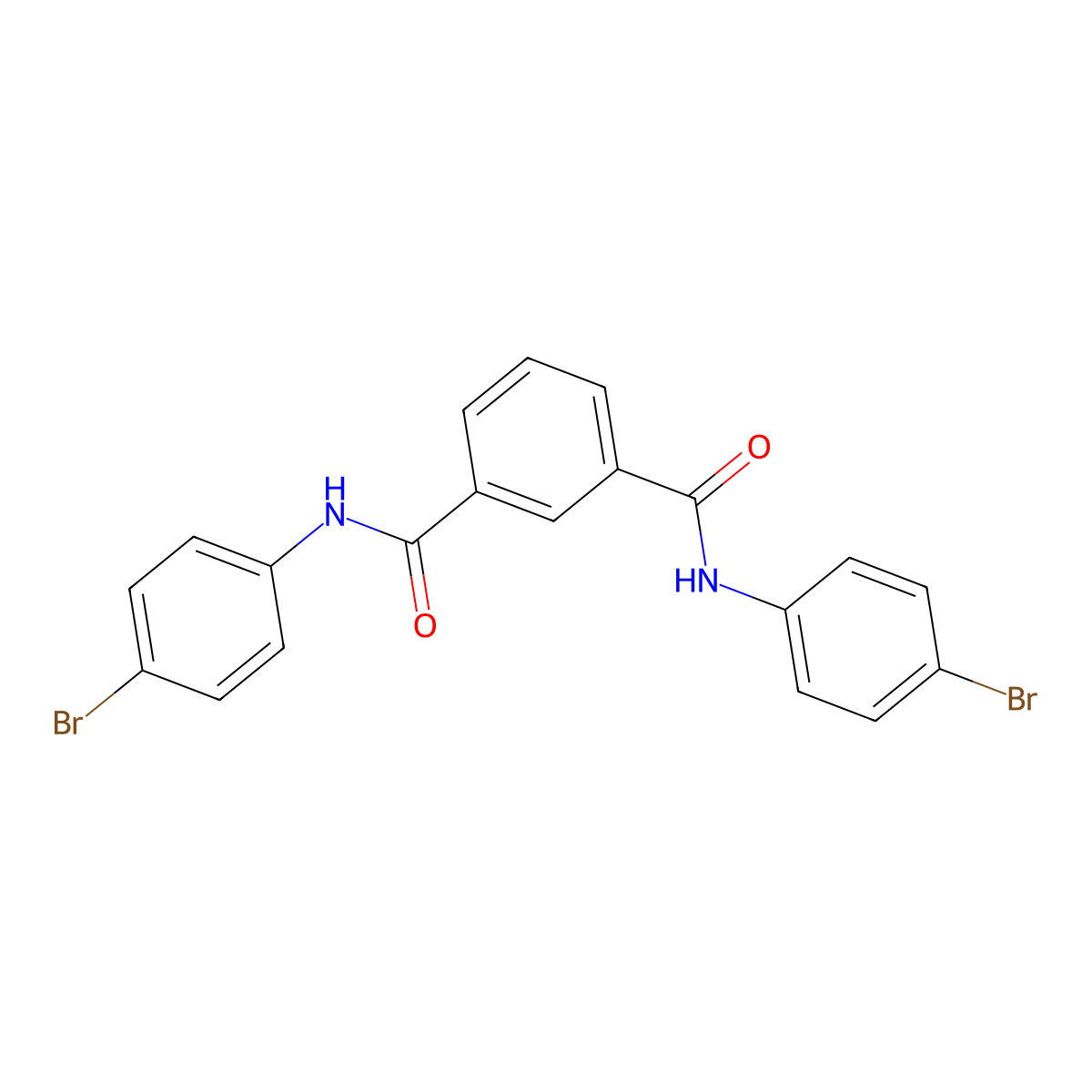 1-N,3-N-bis(4-bromophenyl)benzene-1,3-dicarboxamide molecular structure, CAS 326898-45-7