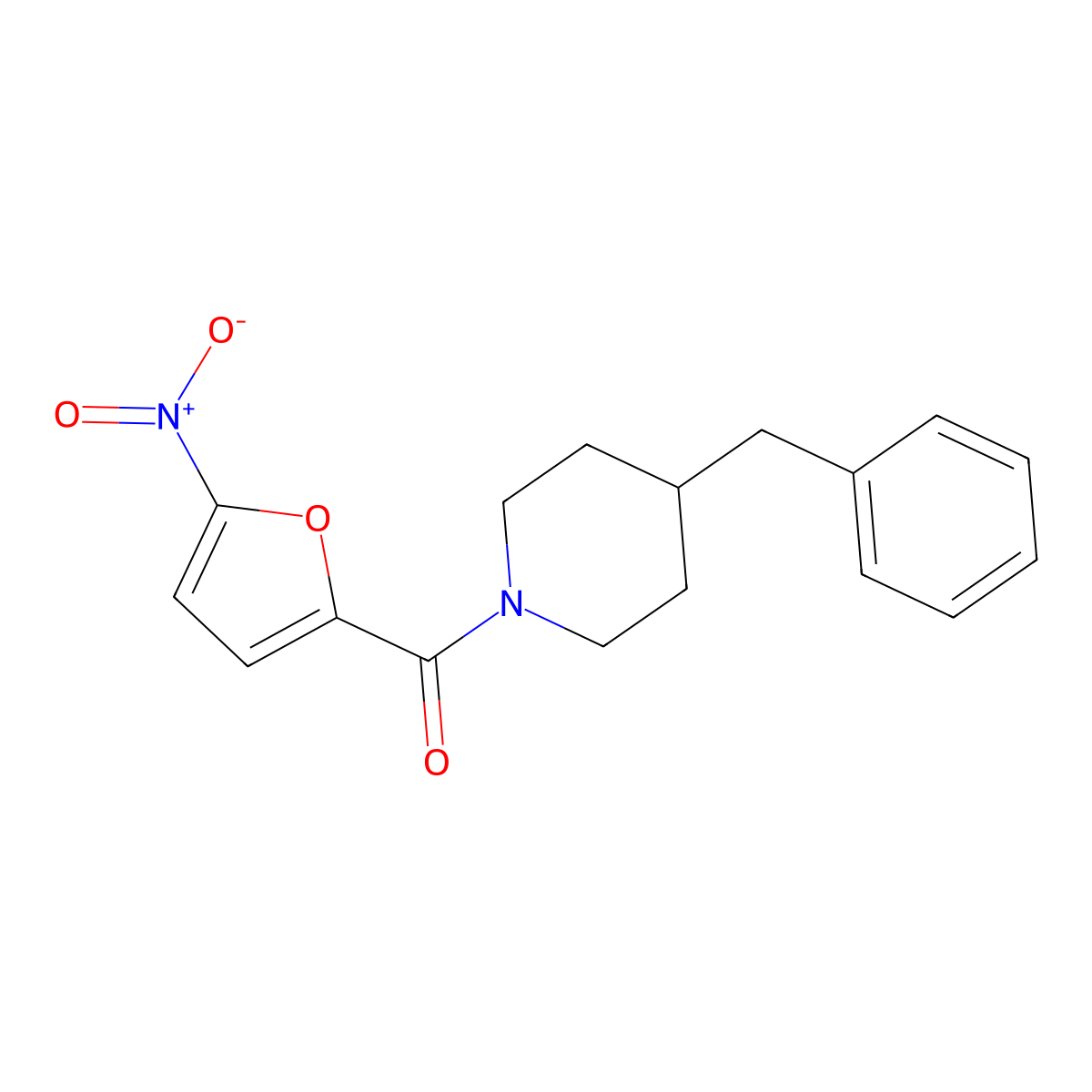 (4-Benzylpiperidin-1-yl)(5-nitrofuran-2-yl)methanone molecular structure, CAS 326898-52-6