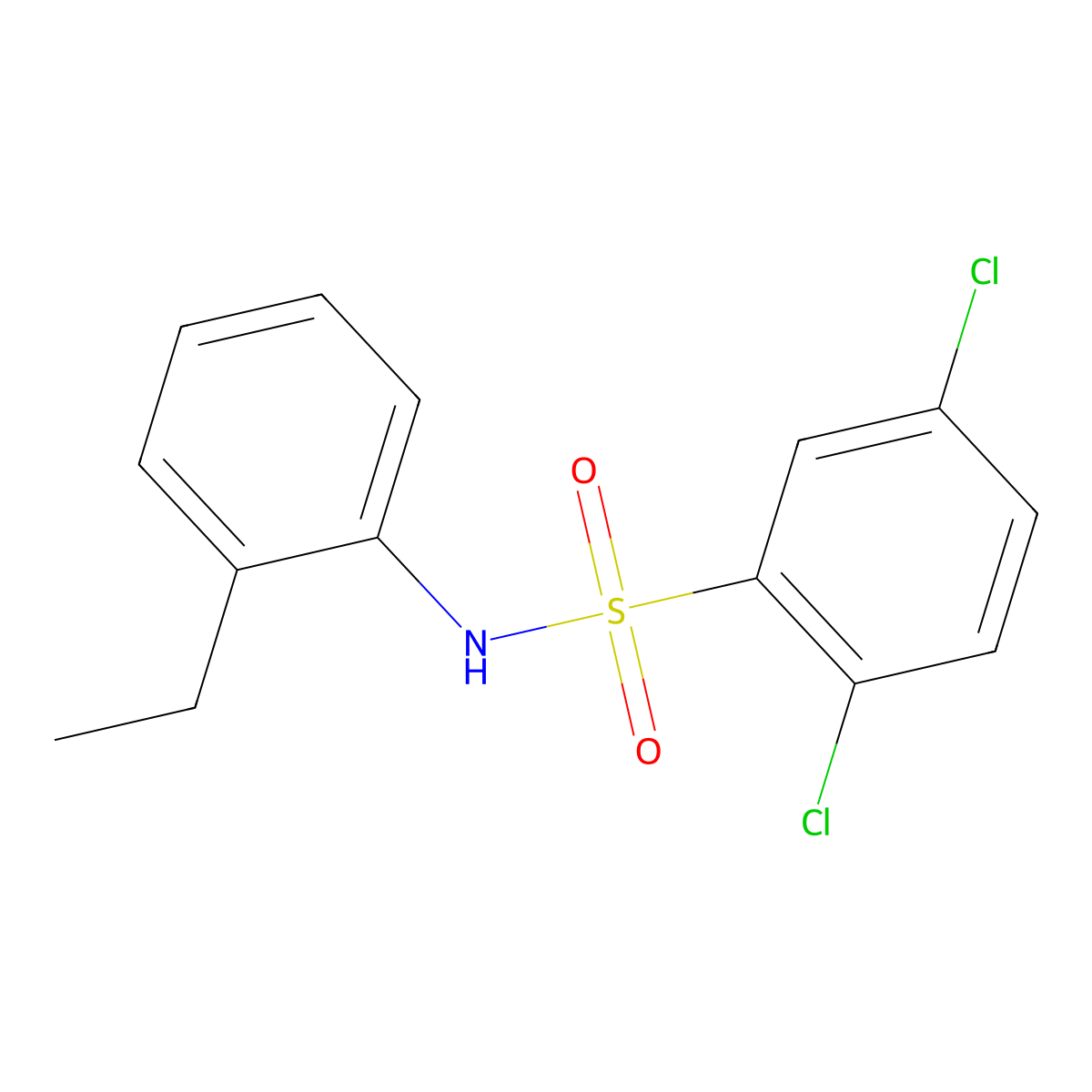 2,5-dichloro-N-(2-ethylphenyl)benzenesulfonamide molecular structure, CAS 326898-66-2