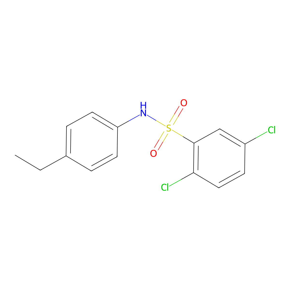 2,5-dichloro-N-(4-ethylphenyl)benzenesulfonamide molecular structure, CAS 326898-72-0