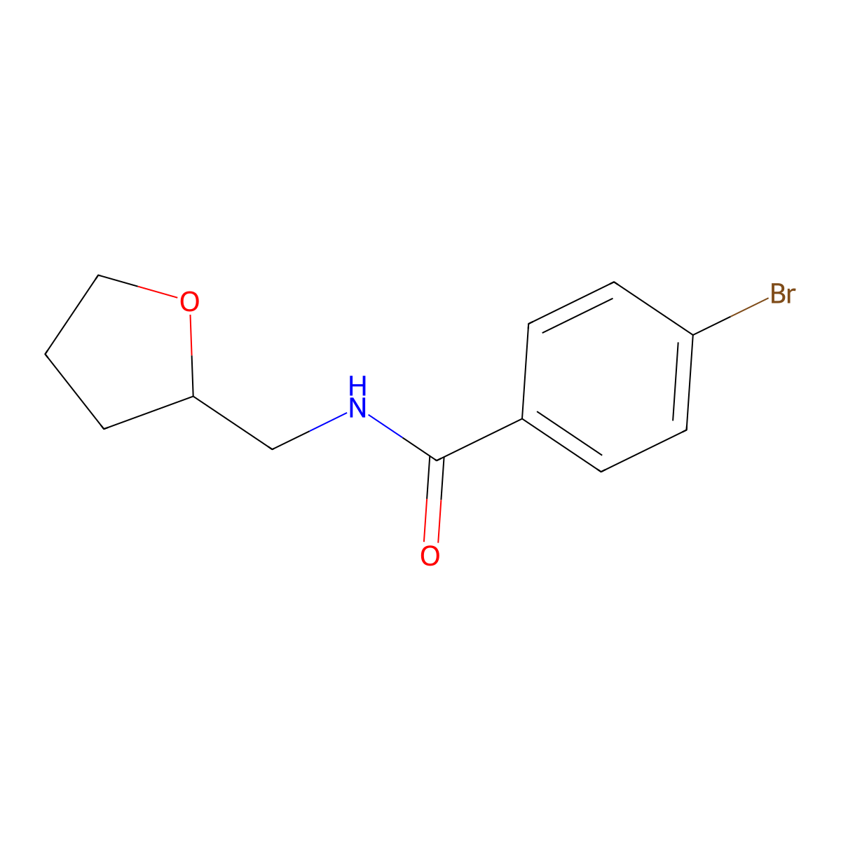 4-bromo-N-(oxolan-2-ylmethyl)benzamide molecular structure, CAS 326898-76-4