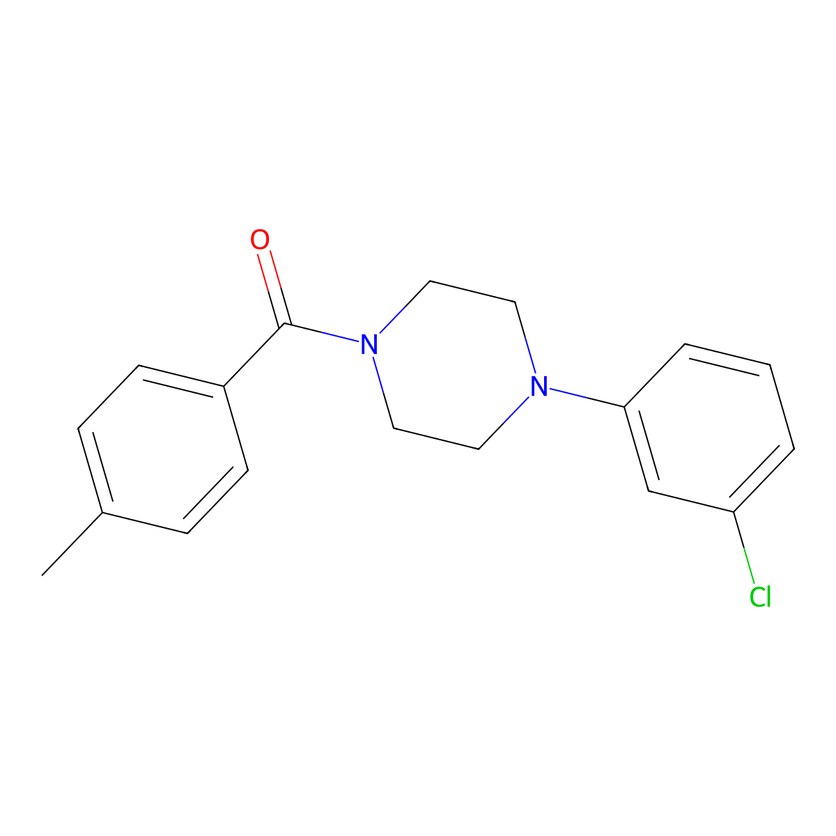 1-(3-Chlorophenyl)-4-(4-methylbenzoyl)piperazine molecular structure, CAS 326898-82-2