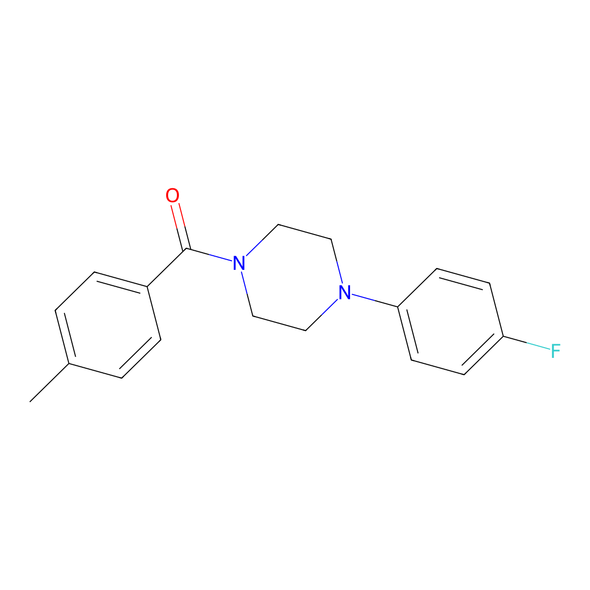 1-(4-Fluorophenyl)-4-(4-methylbenzoyl)piperazine molecular structure, CAS 326898-84-4