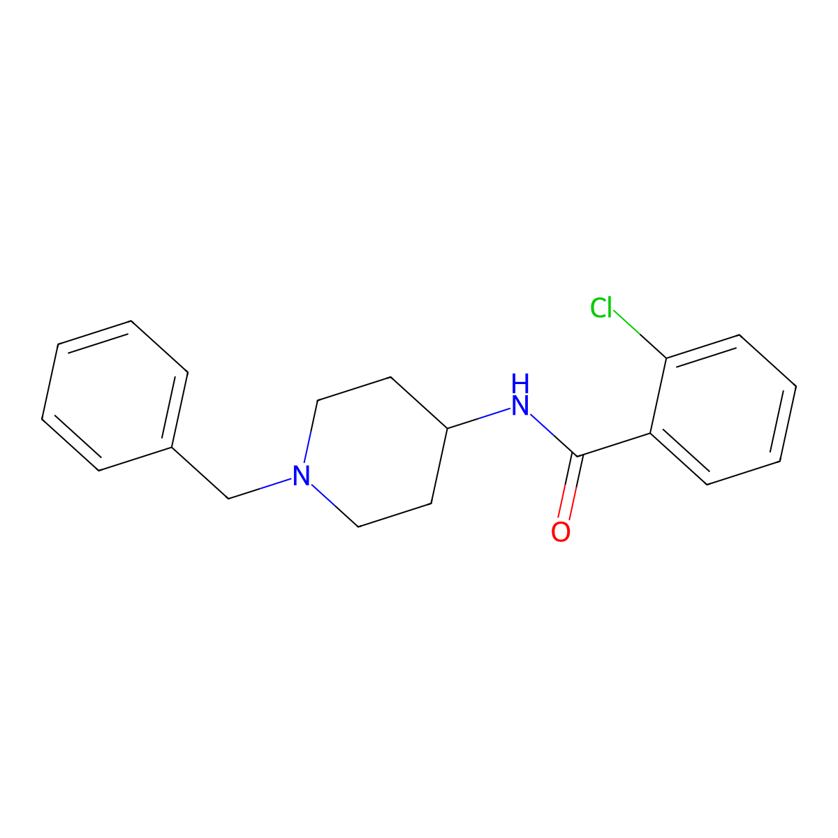N-(1-benzylpiperidin-4-yl)-2-chlorobenzamide molecular structure, CAS 326898-90-2